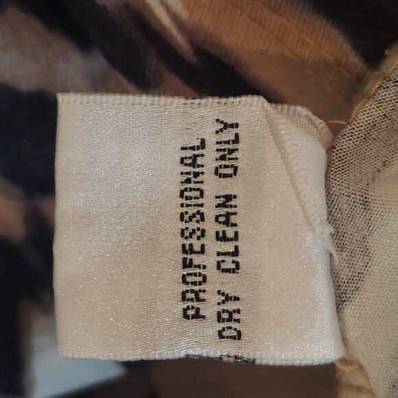 Cache Sleeveless Y2K Top Faux Wrap Animal Print Floral Neutrals Going Out - Picture 7 of 8